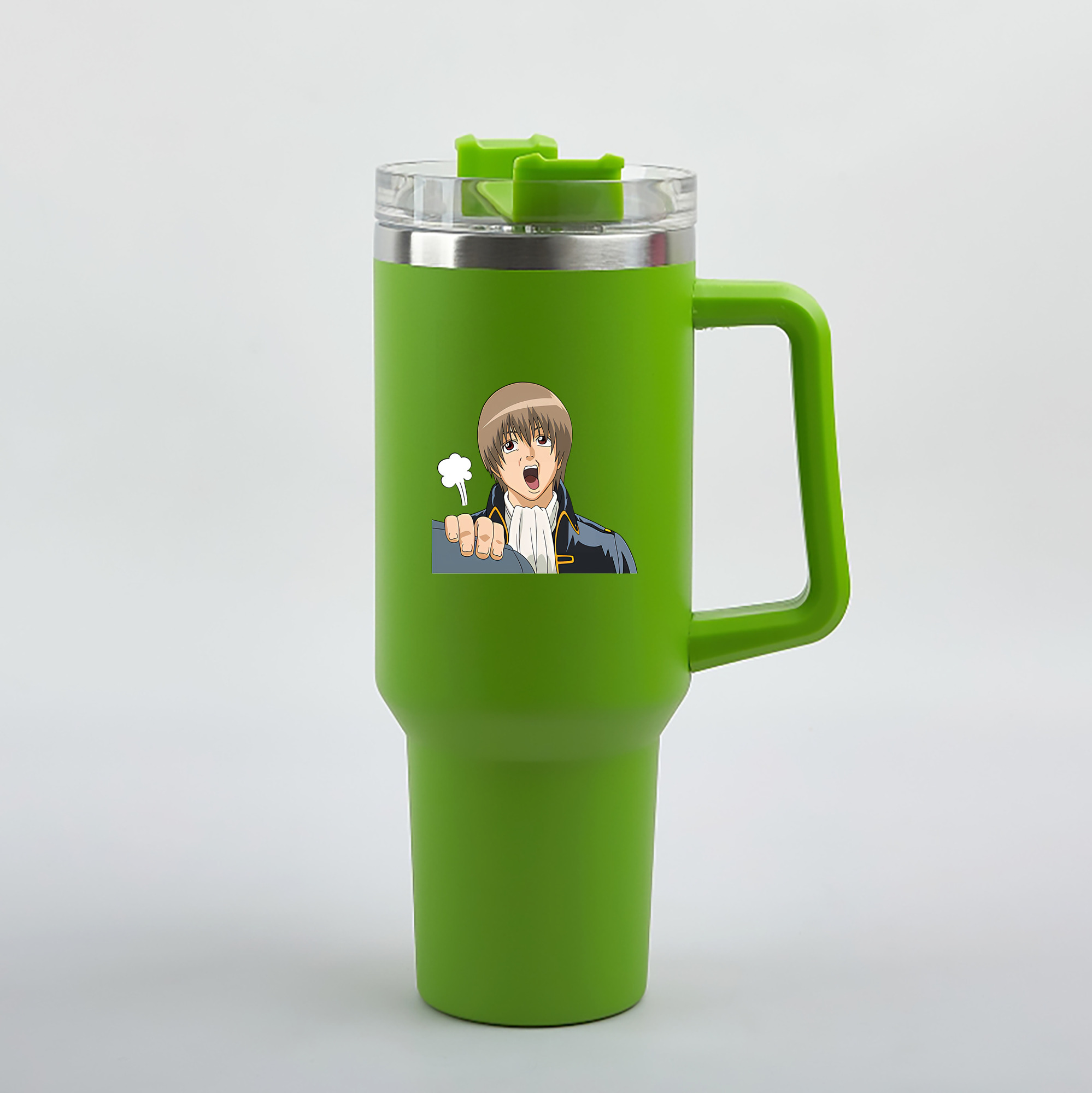 （画像用） ぎんたま 坂田銀時（さかたぎんとき） 神楽 志村新八（しむら しんぱち） GINTAMA Sakata Gintoki Kagura Shimura Shinpachi 1200mL車用タンブラー（カラープリント）
